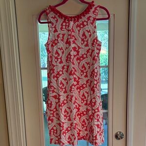 Boden Elegant Pink and White 100% Cotton Sleeveless Dress